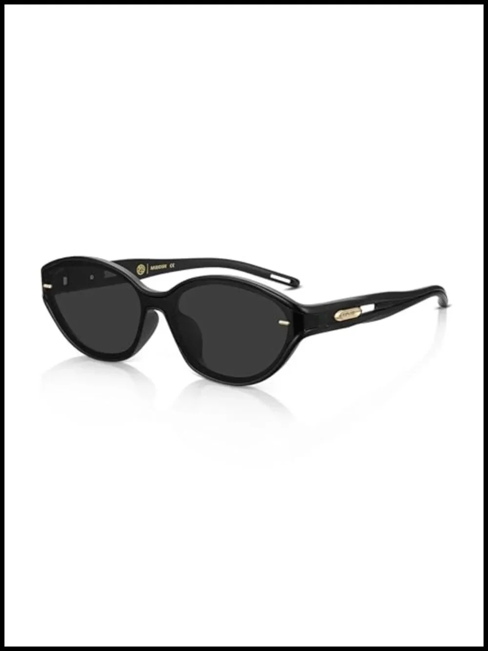MUJOSH Futuristic Narrow Sunglasses UV400 Protection Unisex One-Piece Bent Lens